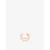 Astrid & Miyu Womens 18ctrgplatedsilver Illusion 18ct Rose Gold-plated Sterling Silver And Cubic Zirconia Ear Cuff