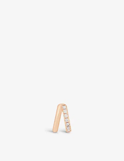 Astrid & Miyu Illusion Clicker 18ct Rose Gold-plated Sterling Silver And Zirconia Hoop Earring