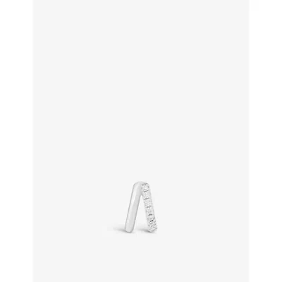 Astrid & Miyu Illusion Clicker Sterling Silver And Zirconia Hoop Earring