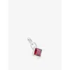Astrid & Miyu Womens January Birthstone Rhodium-plated Sterling-silver And Garnet Charm Rhodiumplatedsilver