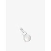 Astrid & Miyu Womens June Birthstone Rhodium-plated Sterling-silver And Moonstone Charm Rhodiumplatedsilver In Metallic
