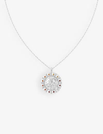Astrid & Miyu Leo Bold Zodiac Plated Recycled 925 Sterling-silver Necklace