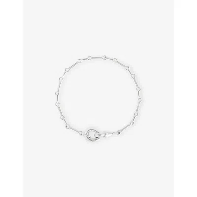 Astrid & Miyu Womens  Link Hardware Rhodium-plated Brass Chain Bracelet In Metallic