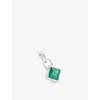 Astrid & Miyu Womens May Birthstone Rhodium-plated Sterling-silver And Agate Charm Rhodiumplatedsilver