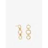 Astrid & Miyu Womens Molten Link 18ct Yellow Gold-plated Brass Drop Earrings 18ctgoldplatedbrass