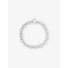 Astrid & Miyu Womens Molten Link Rhodium-plated Brass Chain Bracelet Rhodiumplatedbrass