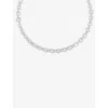 Astrid & Miyu Womens Molten Link Rhodium-plated Brass Chain Necklace Rhodiumplatedbrass
