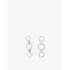 Astrid & Miyu Womens Molten Link Rhodium-plated Brass Drop Earrings Rhodiumplatedbrass