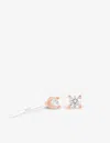 Astrid & Miyu Mystic Simple 18ct Rose Gold-plated Sterling Silver And Zirconia Stud Earrings In Rose Gold