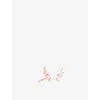 Astrid & Miyu Womens Navette 18ct Rose-gold Plated Sterling-silver And Cubic Zirconia Climber Studs Rose Gold