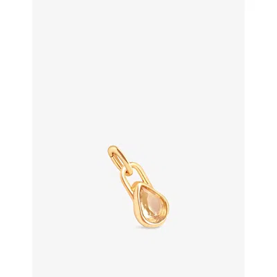 Astrid & Miyu Womens November Birthstone 18ct Yellow Gold-plated Sterling-silver And Citrine Charm 18ctgoldplateds