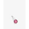 Astrid & Miyu Womens October Birthstone Rhodium-plated Sterling-silver And Tourmaline Charm Rhodiumplatedsilver