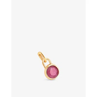 Astrid & Miyu Womens October Tourmaline Birthstone 18ct Gold-plated Sterling Silver Clip Charm 18ctgoldplatedsilve