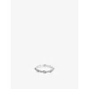 Astrid & Miyu Womens Rhodiumplatedsilver Opal Pear Rhodium-plated Sterling-silver And Nano-gem Eternity Ring In Silver