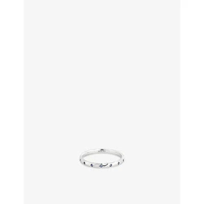 Astrid & Miyu Womens Rhodium P Silver Molten 18ct Yellow Gold-plated Sterling-silver And Zirconia Band Ring