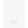 Astrid & Miyu Womens Rhodium P Silver Molten Textured Rhodium-plated Sterling-silver Band Ring In Metallic