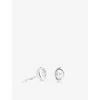 Astrid & Miyu Womens Pear 18ct Yellow Gold-plated Sterling-silver And Zirconia Stud Earrings Rhodium P Silver In Metallic