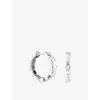 Astrid & Miyu Womens Rhodium P Silver Pear Bezel 18ct Yellow-gold Plated Sterling-silver And Cubic Zirconia Hoop E