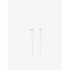 Astrid & Miyu Womens Rhodium P Silver Pearl Chain 18ct Yellow-gold Plated Sterling-silver And Drop Earrings