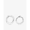 Astrid & Miyu Womens Rhodiumplatedbrass Molten Orbit Large Rhodium-plated Brass Hoop Earrings In Silver