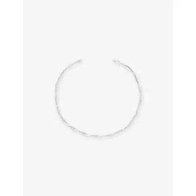 Astrid & Miyu Womens Twist 18ct Yellow Gold-plated Brass Cuff Bracelet Rhodiumplatedbrass
