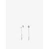 Astrid & Miyu Womens Rhodiumplatedsilver Opal Charm Rhodium-plated Sterling-silver And Nano-gem Drop Earrings In Silver