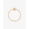 Astrid & Miyu Womens Rolo T-bar 18ct Yellow Gold-plated Brass Chain Bracelet 18ctgoldplatedbrass