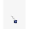 Astrid & Miyu Womens September Birthstone Rhodium-plated Sterling-silver And Lapis Charm Rhodiumplatedsilver In Metallic