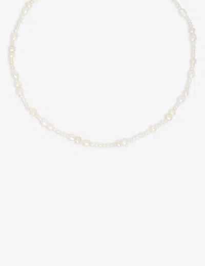 Astrid & Miyu Serenity Beaded Gold-toned Brass And Freshwater Pearl Necklace