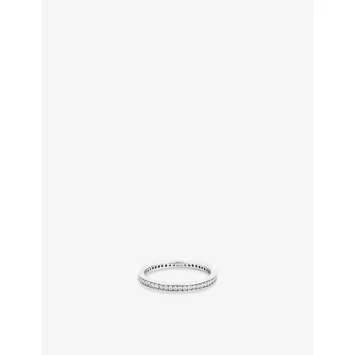Astrid & Miyu Womens Stacking Rhodium-plated Sterling-silver And Cubic Zirconia Ring Rhodiumplatedsilver