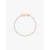Astrid & Miyu Womens 18ctrgplatedbrass Tennis Chain 18ct Rose Gold-plated Brass And Cubic Zirconia Bracelet In Neutral