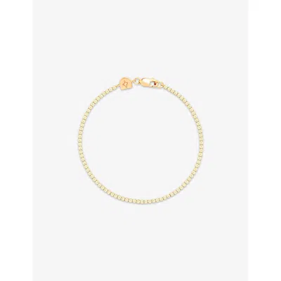 Astrid & Miyu Womens Tennis Chain 18ct Yellow Gold-plated Brass And Cubic Zirconia Bracelet 18ctgoldplatedsilver