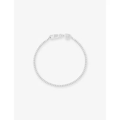 Astrid & Miyu Womens Rhodiumplatedbrass Tennis Chain Rhodium-plated Brass And Cubic Zirconia Bracelet In Silver