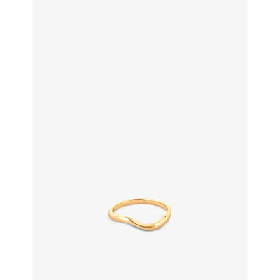 Astrid & Miyu Wave Yellow Gold-plated Sterling Silver Ring