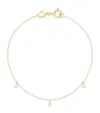 Astrid & Miyu Yellow Gold And Diamond Pear Charm Bracelet In Gold