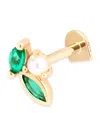 Astrid & Miyu Yellow Gold And Emerald Single Stud Earring In Gold