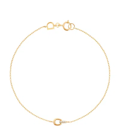 Astrid & Miyu Yellow Gold Pavé Diamond Bracelet