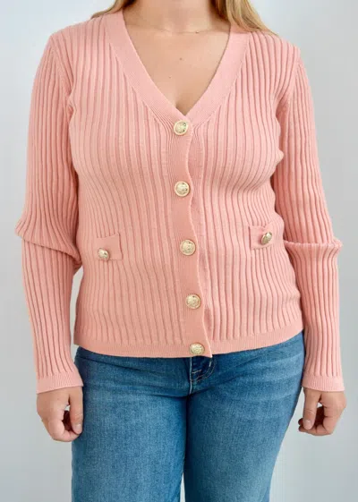 Astrid Baseline Cardigan In Light Pink
