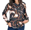 Astrid Patterned Button Down Shirt In Blue In Gold