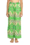 ASTRID BOLD RAYON PULL-ON PANT IN ROYAL GREEN