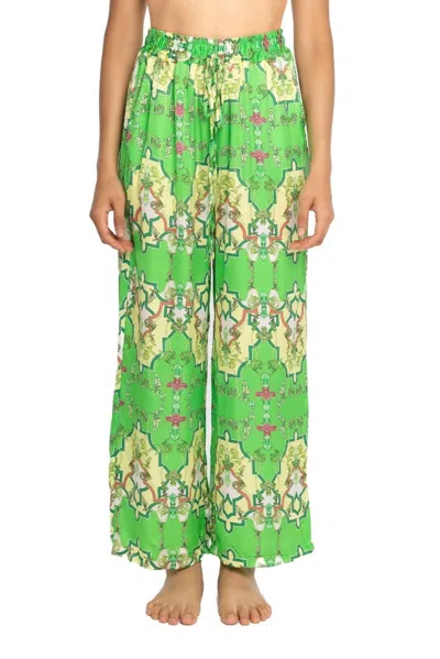 Astrid Bold Rayon Pull-on Pant In Royal Green