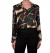Astrid Button-down Woven Shirt In Black In Multi