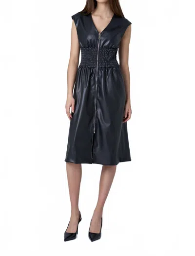 Astrid Date Night Dress In Black In Blue