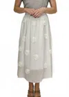 Astrid Falling For You Midi Skirt In White In Neutral