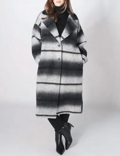 Astrid Fringe Coat In Grey Combo In Multi