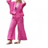 Astrid Hampton Wide Leg Pant In Raspberry In Multi