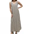 Astrid Jessica Woven Maxi Dress In Cream Anchor Print In Neutral
