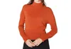 Astrid Knitted Mockneck Sweater In Rust In Orange
