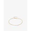 Astrid & Miyu 18ctgoldplatedsilver Essential Beaded Sterling-silver And Cubic Zirconia Chain Anklet