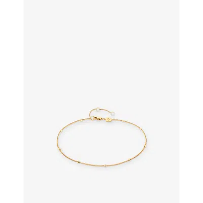 Astrid & Miyu 18ctgoldplatedsilver Essential Beaded Sterling-silver And Cubic Zirconia Chain Anklet